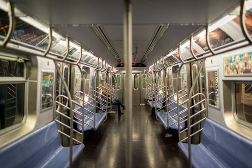 Inside New York City subway